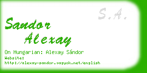 sandor alexay business card