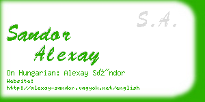 sandor alexay business card